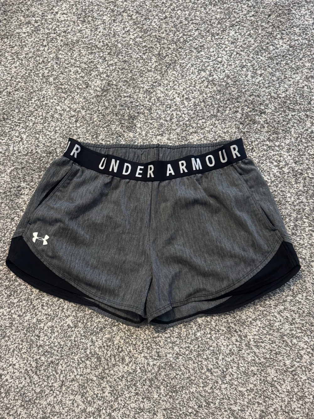 Under Armour Gray and Black Women's Athletic Shorts, size M